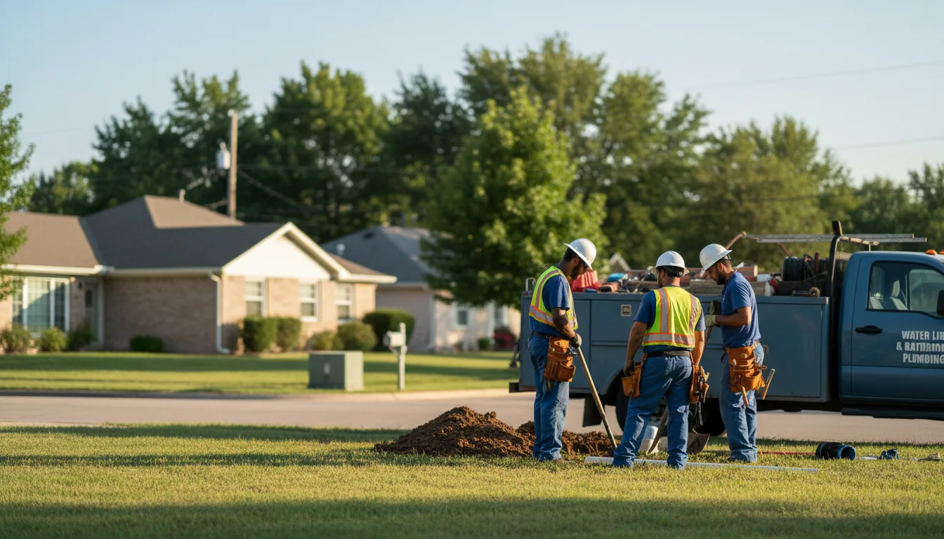 Residential water line and bathroom plumbing service in Milford, IA